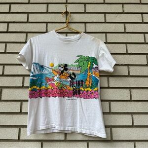 Vintage 80s Disney Island Surf Goofy T-Shirt Royal Tag USA Made Medium Surfing